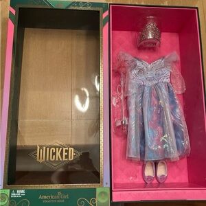 American Girl Glinda Wicked Doll Dress, shoes, crown, wand & original box